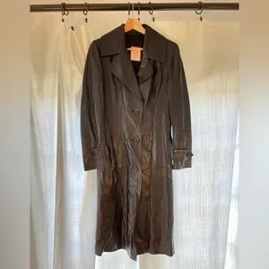 Loewe | Jackets & Coats | Vintage Loewe Black Leather Trench